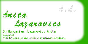 anita lazarovics business card